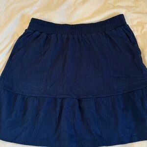 Lands' End Blue Skater Mini Skirt with Tiered Design